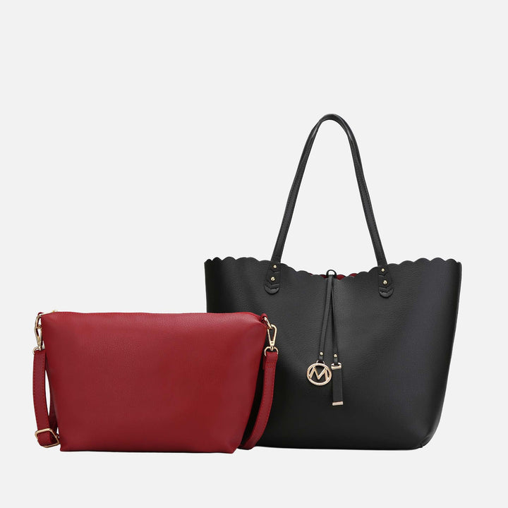 Rose Pink MKF Collection By Mia K Amahia Tote Bag And Crossbody Set