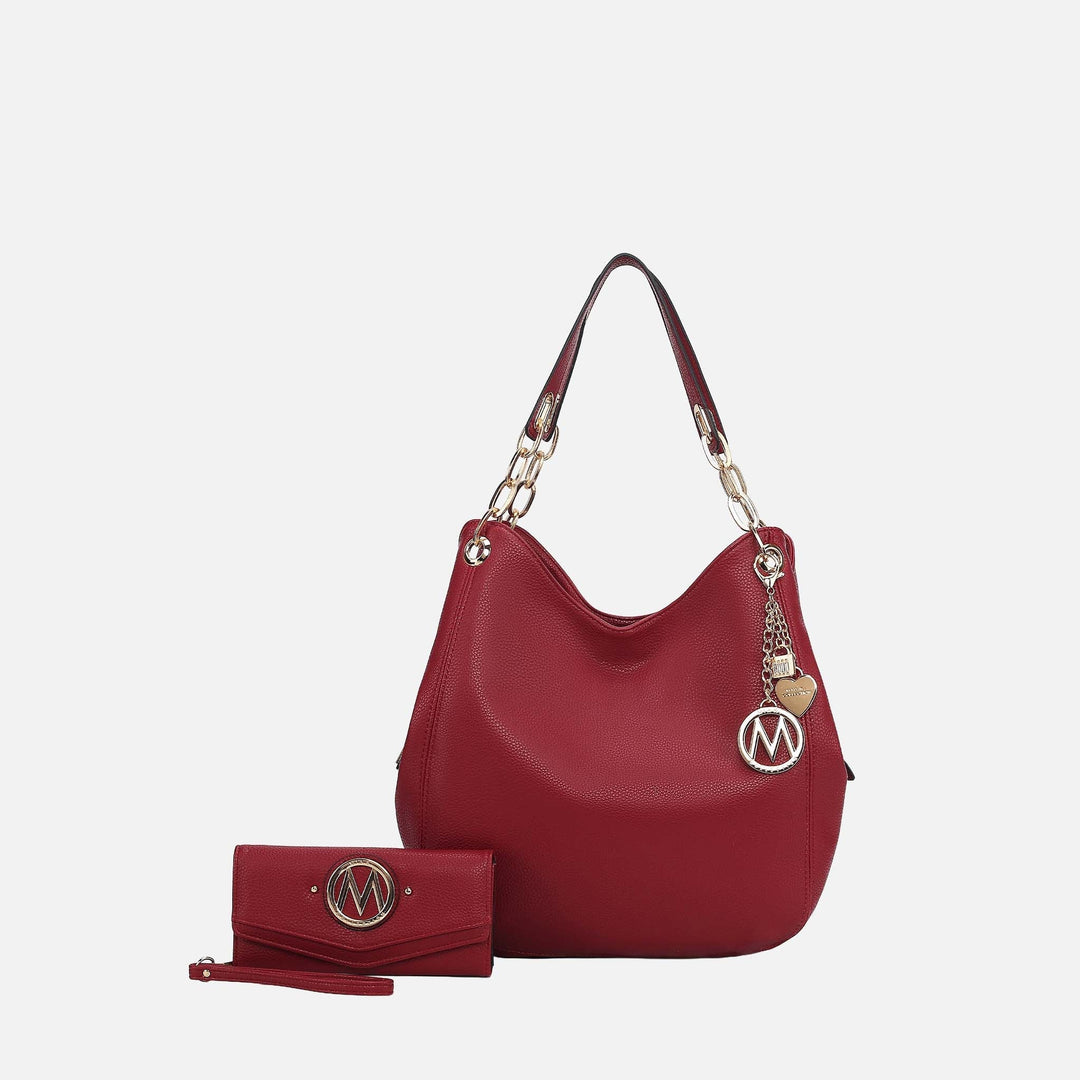 Pink MKF Collection By Mia K Ashley Hobo Bag And Wallet Set