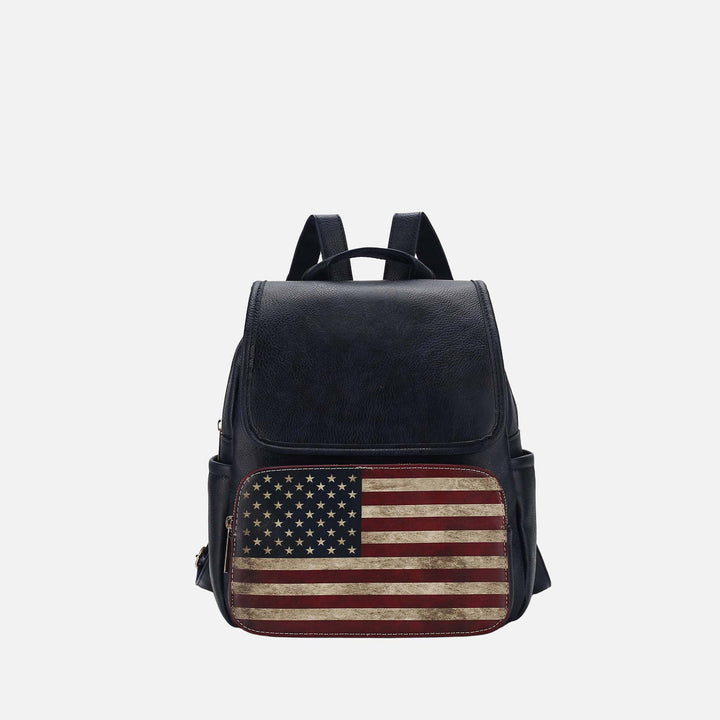 Navy MKF Collection By Mia K Regina Printed Flag Backpack