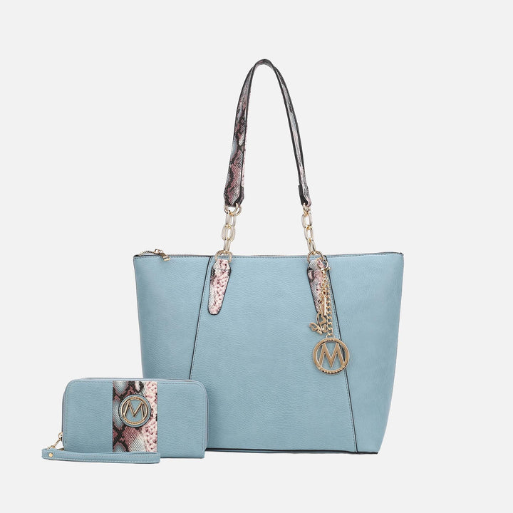 Pink MKF Collection By Mia K Ximena Tote Bag And Wallet Set
