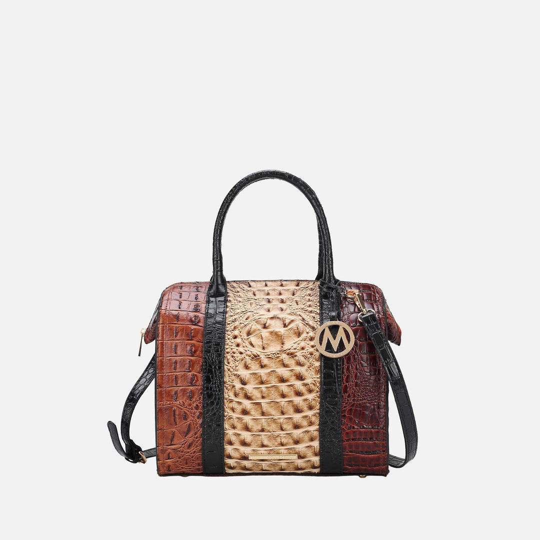 Croco Cognac MKF Collection By Mia K Ember Shoulder Bag