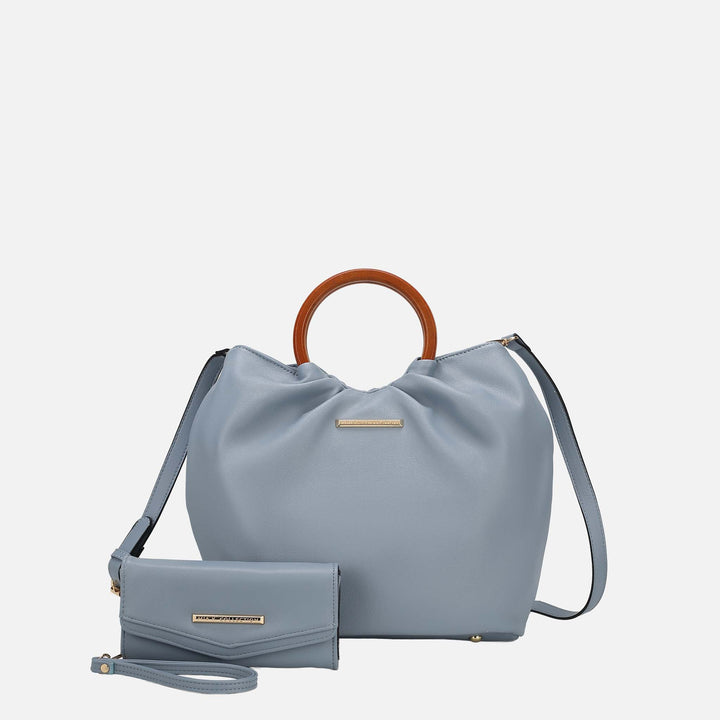 Taupe MKF Collection By Mia K Leilani Tote Bag And Wallet