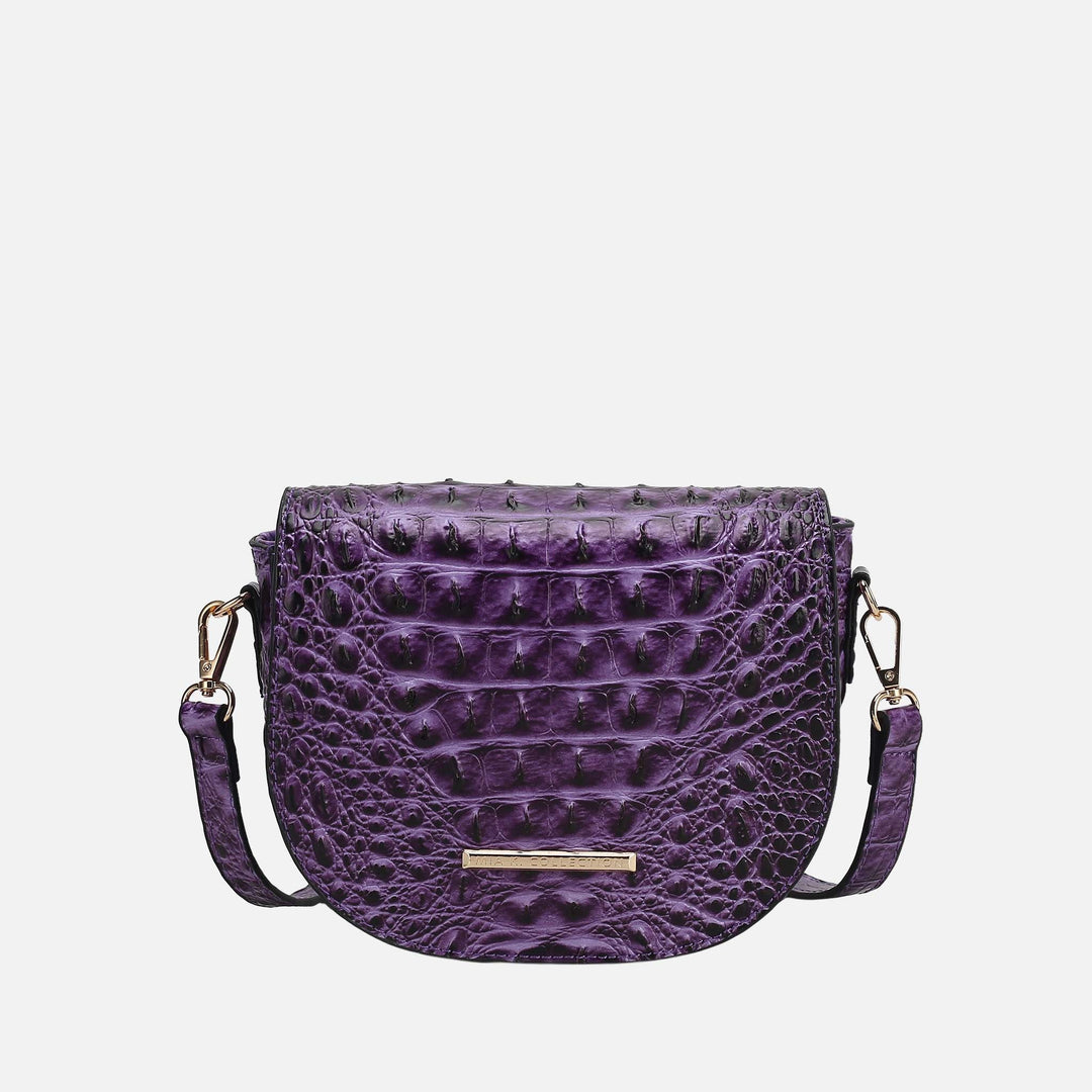 MKF Collection By Mia K Amalia Solid Croc Crossbody Bag