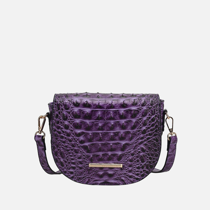 MKF Collection By Mia K Amalia Solid Croc Crossbody Bag
