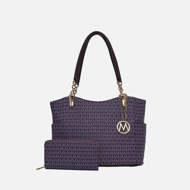 MKF Collection By Mia K Savannah Signature Tote Bag And Wallet Set