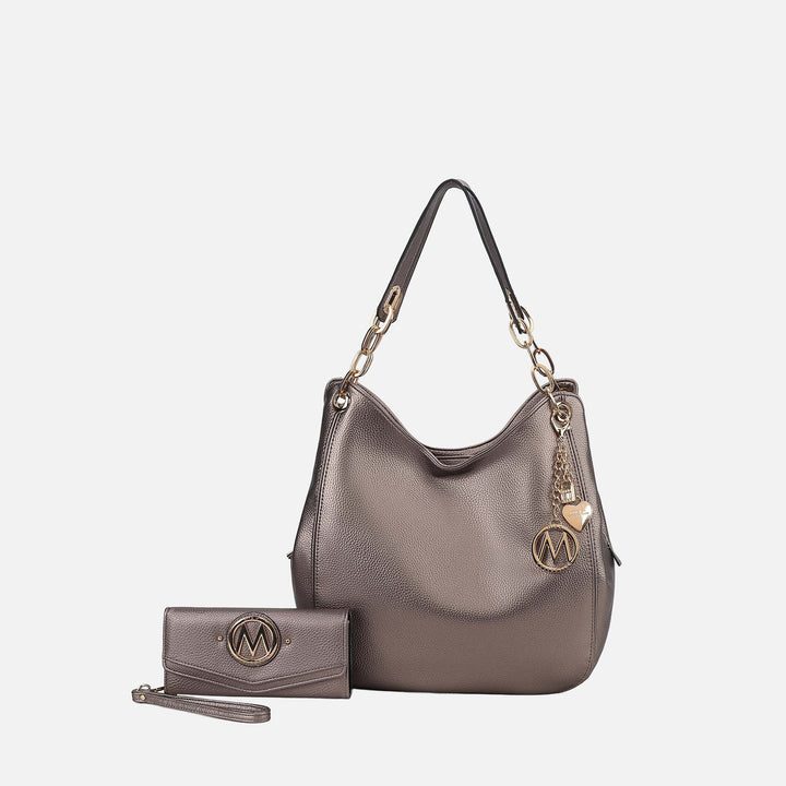Taupe MKF Collection By Mia K Ashley Hobo Bag And Wallet Set