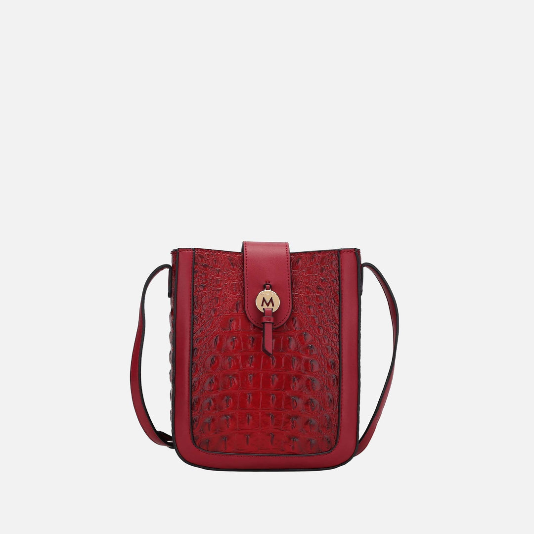 Croco Cognac MKF Collection By Mia K Molly Crossbody Bag