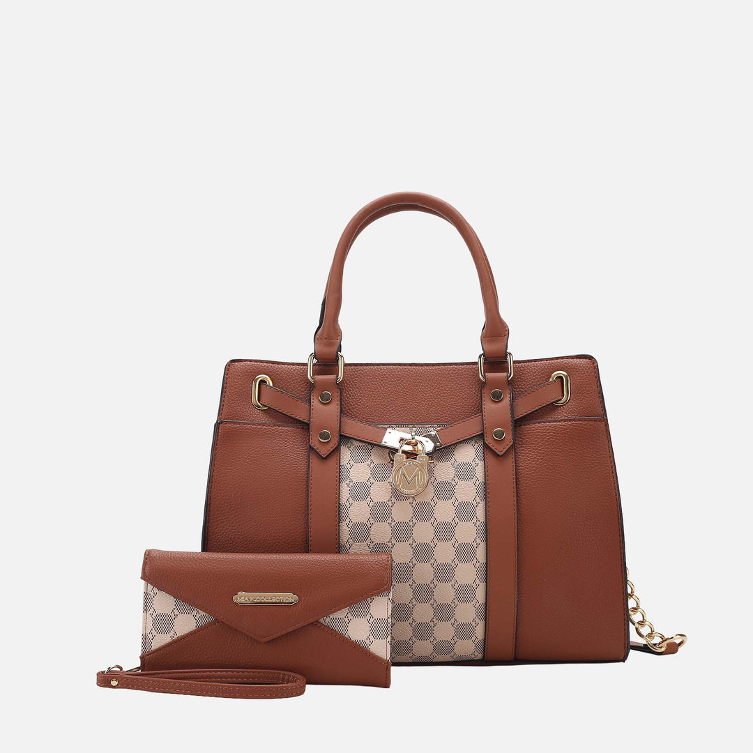 Navy MKF Collection By Mia K Christine Shoulder Bag And Wallet Set