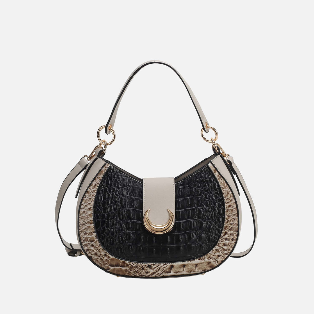 Croco Red MKF Collection By Mia K Jain Croc Embossed Shoulder Bag