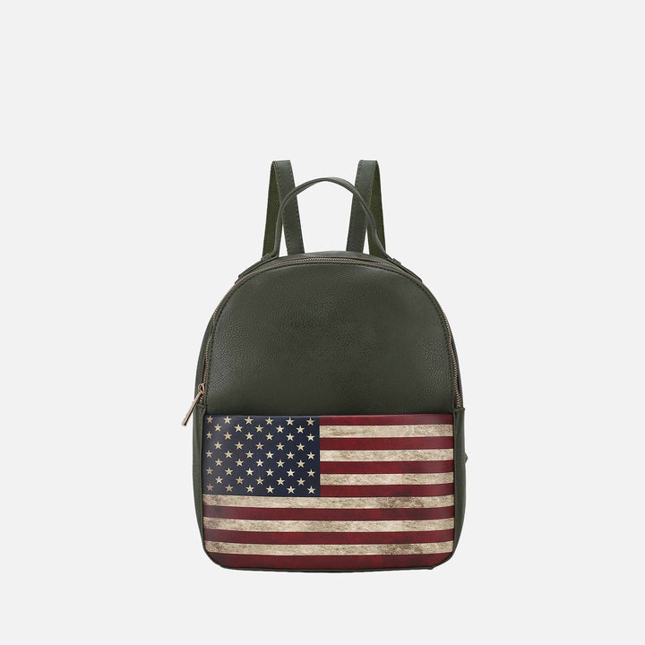 Tan MKF Collection By Mia K Briella Flag Print Backpack