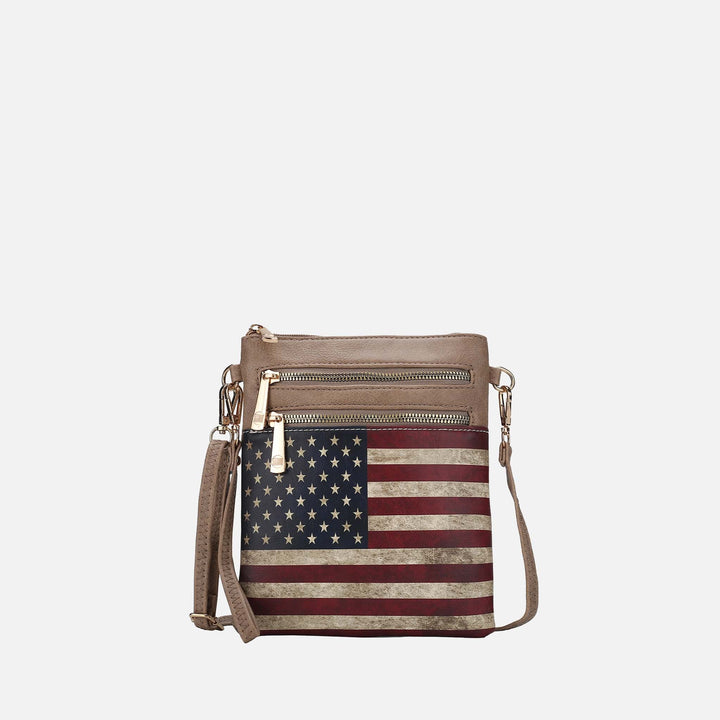 Midnight Blue MKF Collection By Mia K Genesis Printed Flag Crossbody Bag