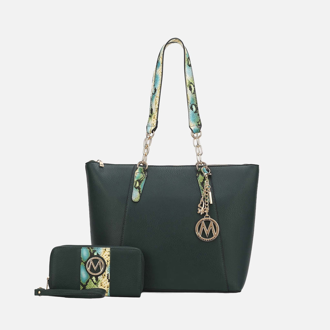 Black MKF Collection By Mia K Ximena Tote Bag And Wallet Set
