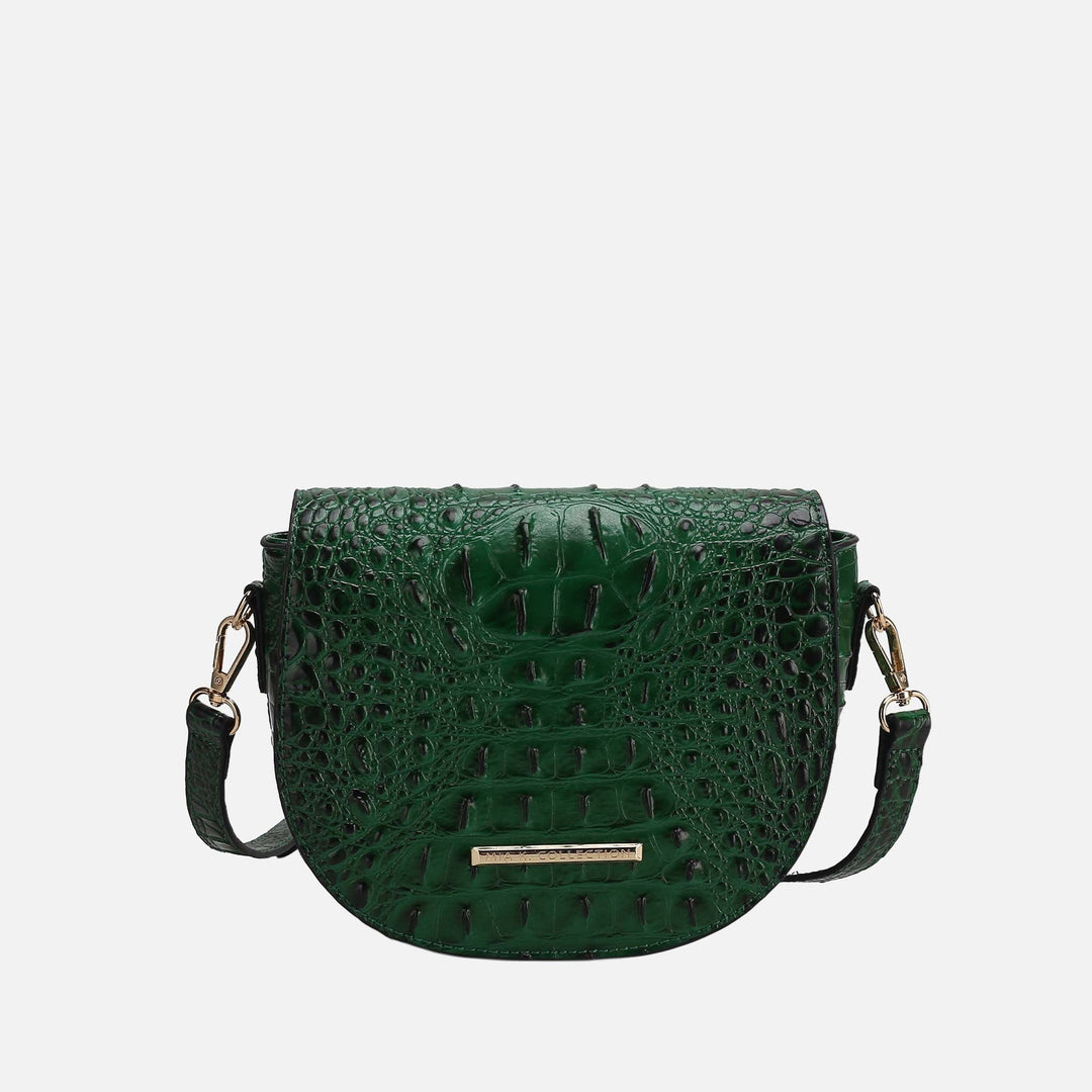 MKF Collection By Mia K Amalia Solid Croc Crossbody Bag