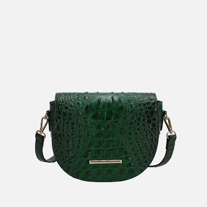 MKF Collection By Mia K Amalia Solid Croc Crossbody Bag