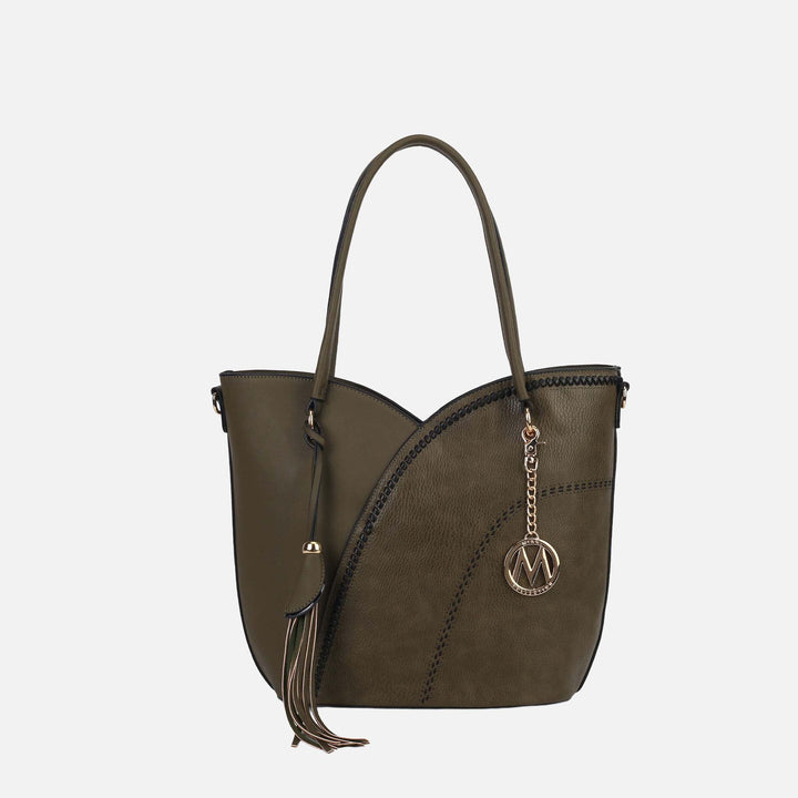 Taupe MKF Collection By Mia K Imogene Shoulder Bag And Matching Wallet