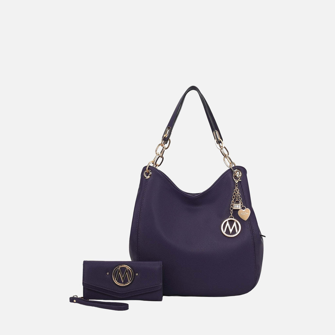 Black MKF Collection By Mia K Ashley Hobo Bag And Wallet Set