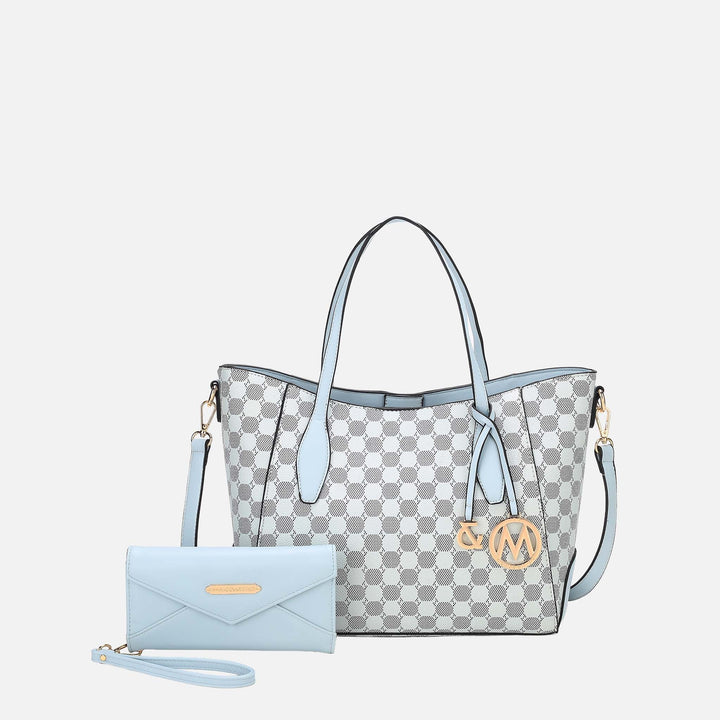 Wine MKF Collection By Mia K Gianna Tote Bag And Wallet Set
