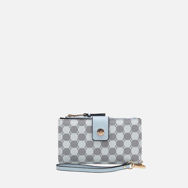 Wine MKF Collection By Mia K Solene Monogram Wristlet
