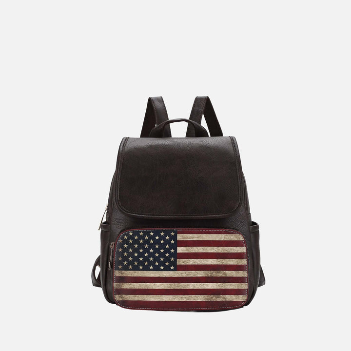 Tan MKF Collection By Mia K Regina Printed Flag Backpack