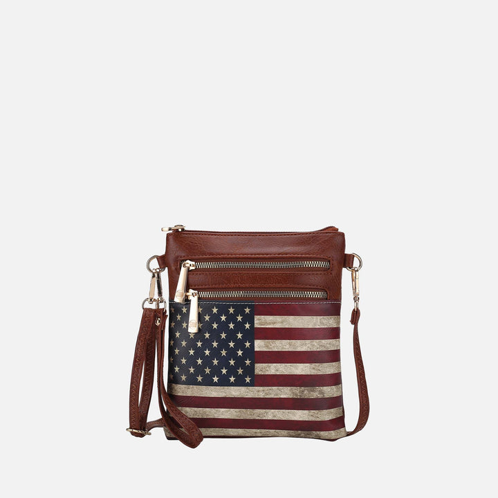 Beige MKF Collection By Mia K Genesis Printed Flag Crossbody Bag