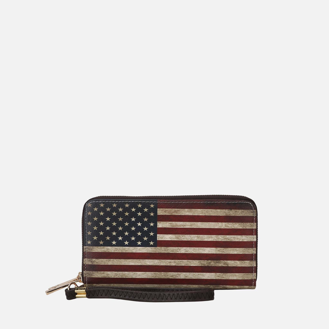 Green MKF Collection By Mia K Uriel Printed Flag Wallet