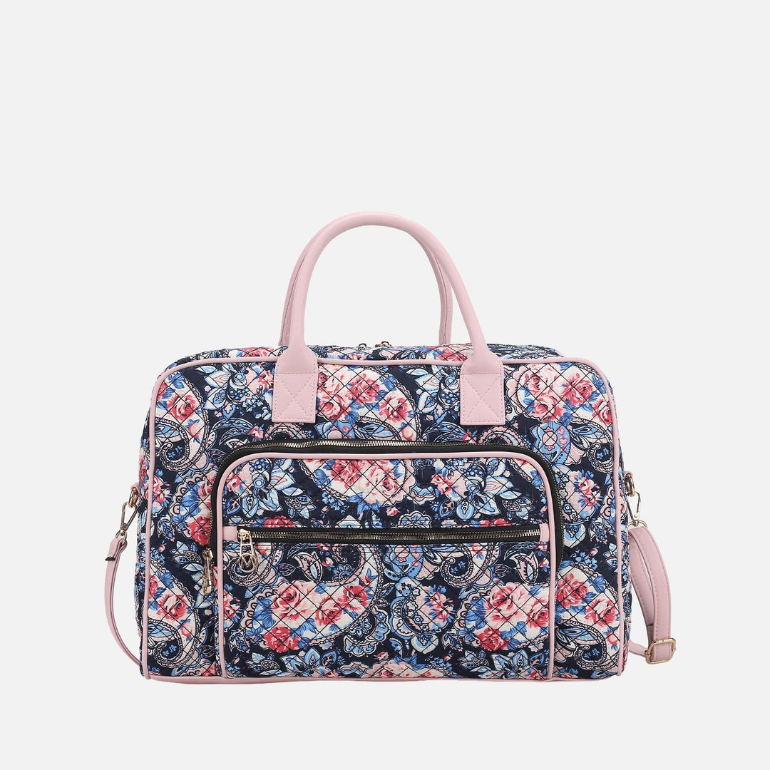 Floral White MKF Collection By Mia K Jayla Weekender Bag 1