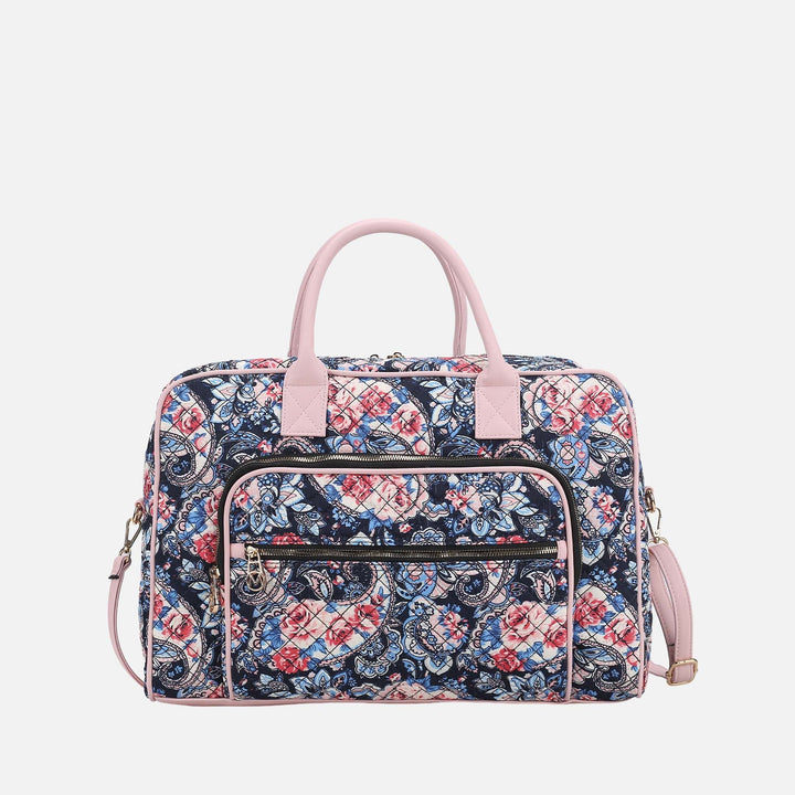 Floral White MKF Collection By Mia K Jayla Weekender Bag 1