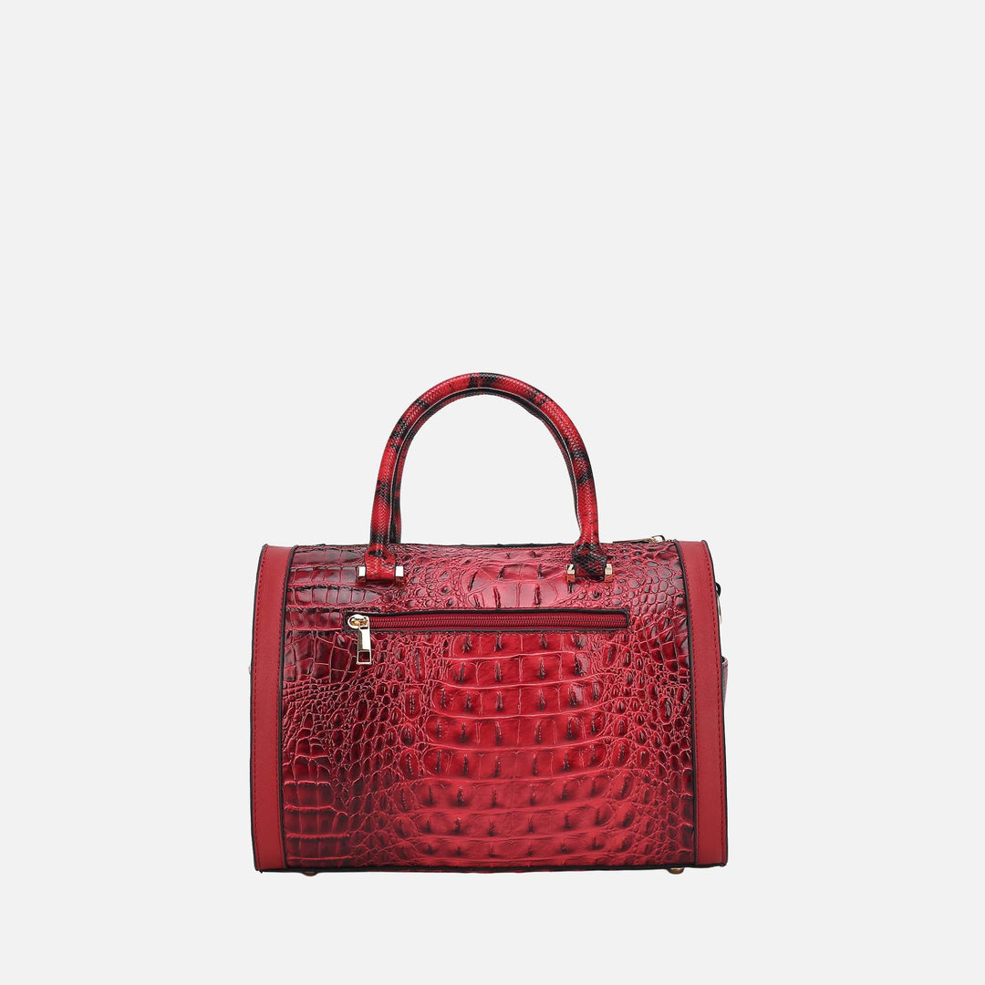 Croco Charcoal MKF Collection By Mia K Eleanor Embossed Shoulder Bag