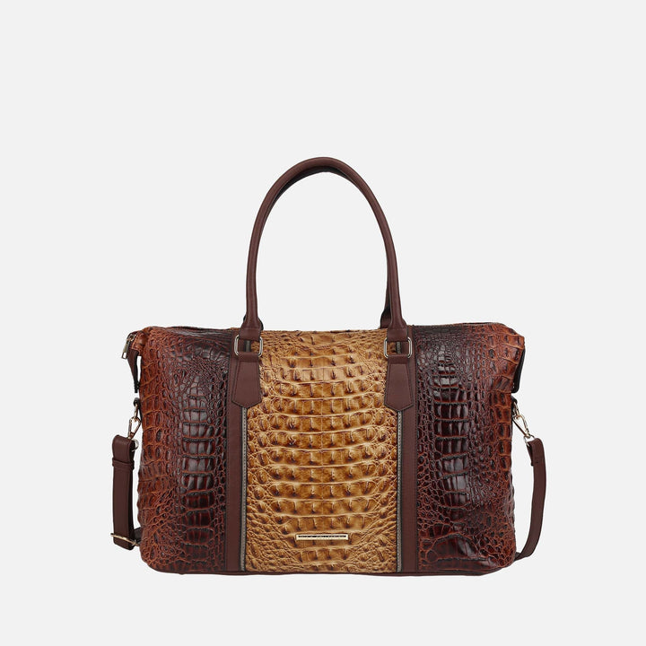 Croco Black MKF Collection By Mia K Raven Croc Embossed Duffel Bag