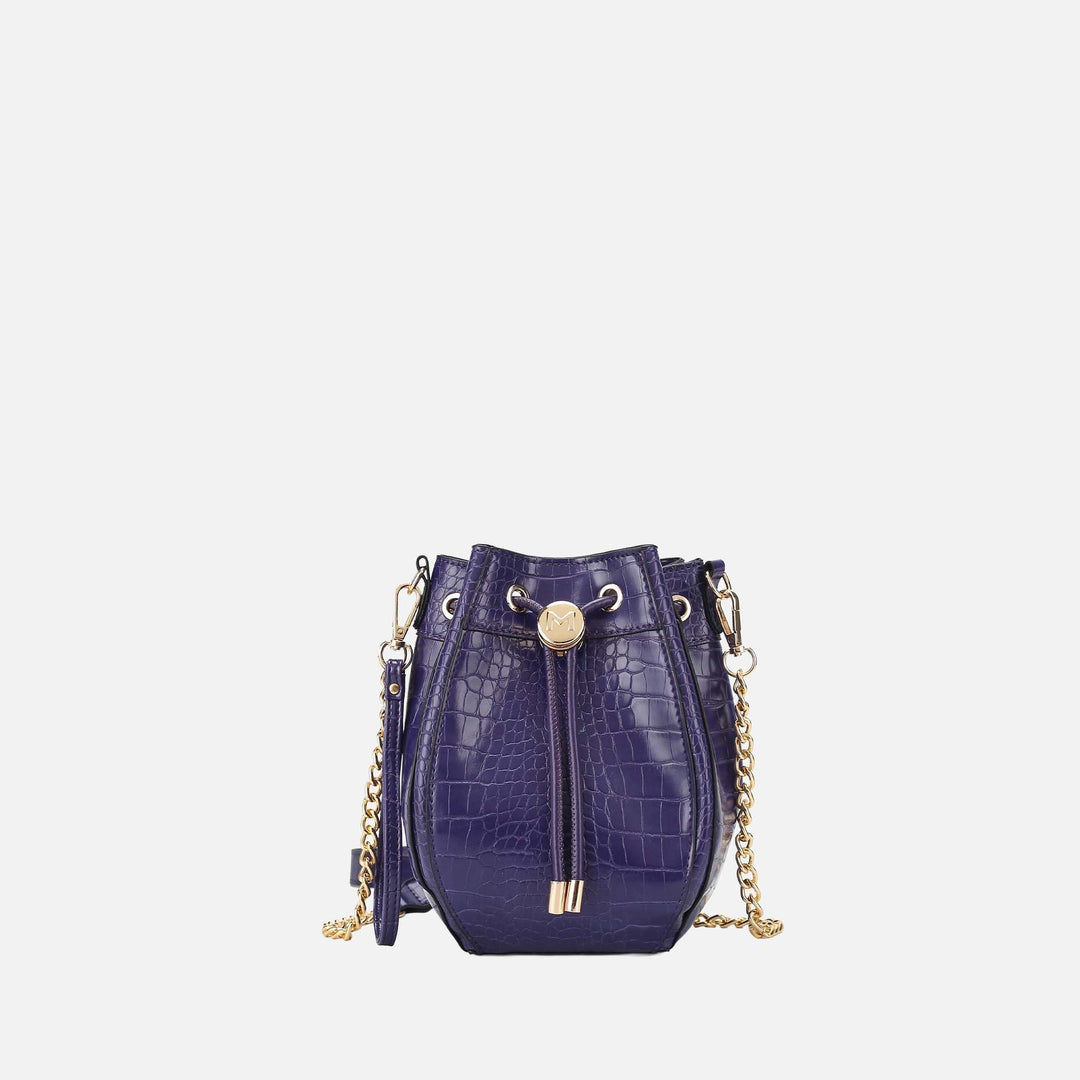 Midnight Blue MKF Collection By Mia K Cassidy Embossed Bucket Bag
