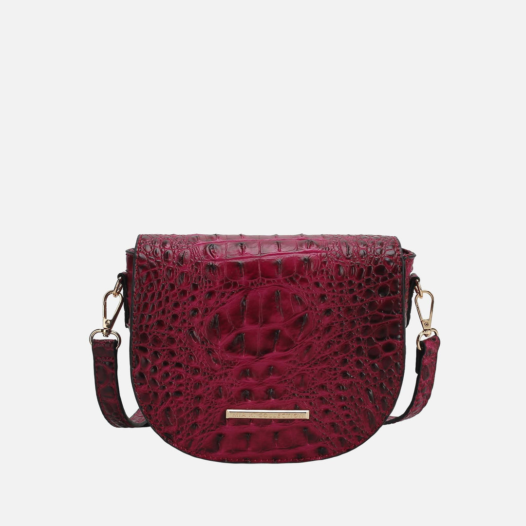 MKF Collection By Mia K Amalia Solid Croc Crossbody Bag