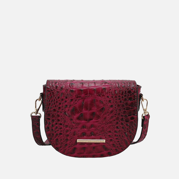 MKF Collection By Mia K Amalia Solid Croc Crossbody Bag