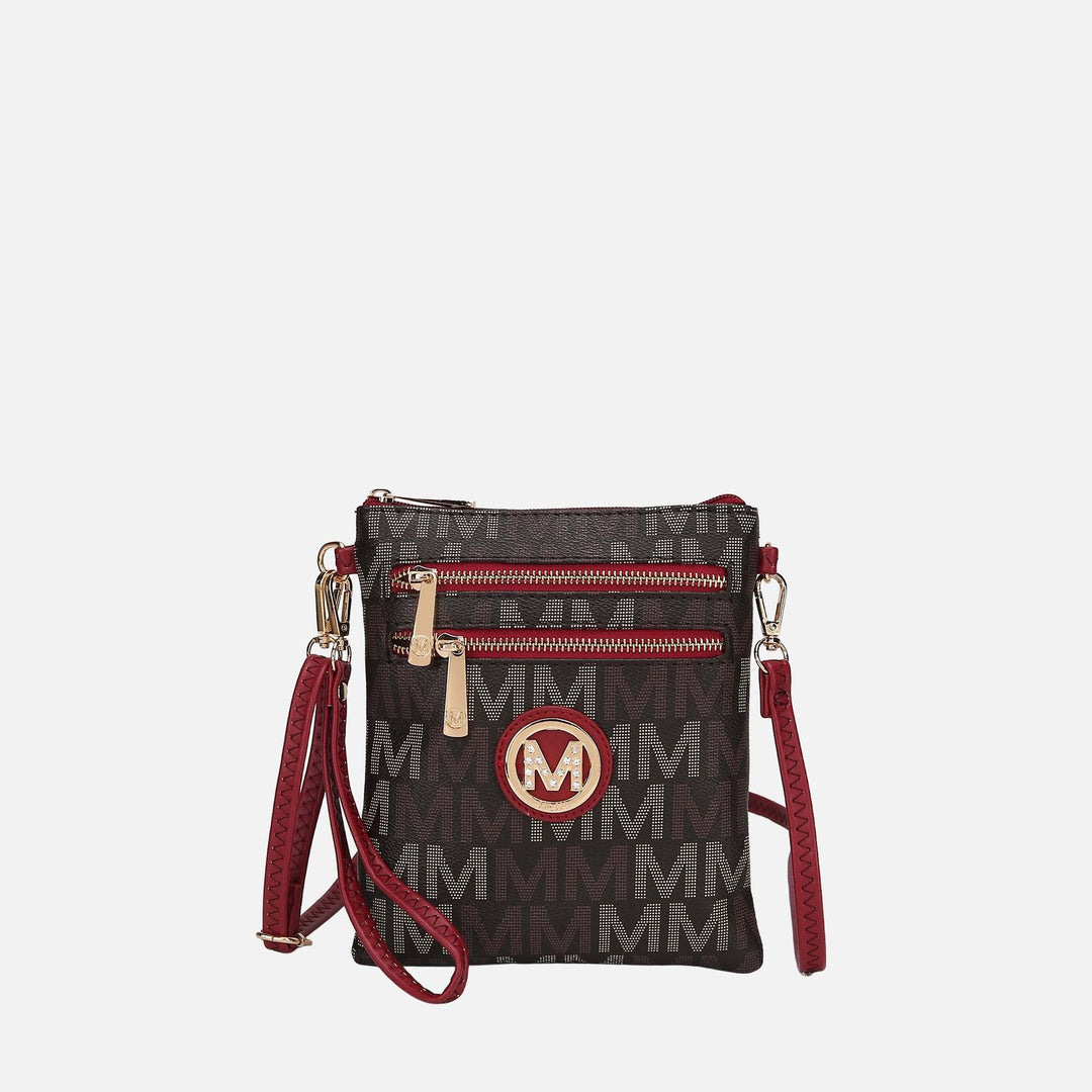Burgundy MKF Collection By Mia K Gaia Milan Signature Crossbody Bag