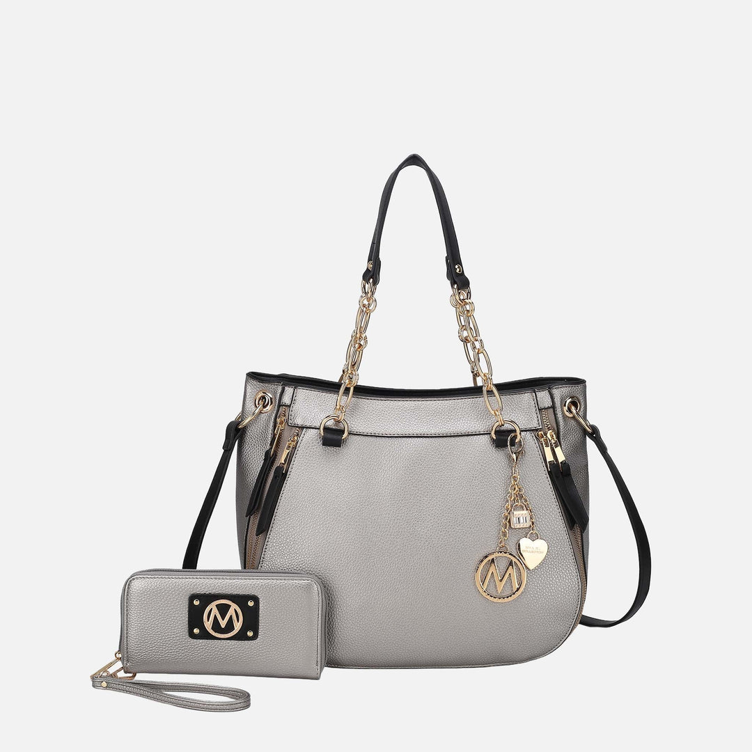 Mustard MKF Collection By Mia K Lina Shoulder Bag And Wallet Set