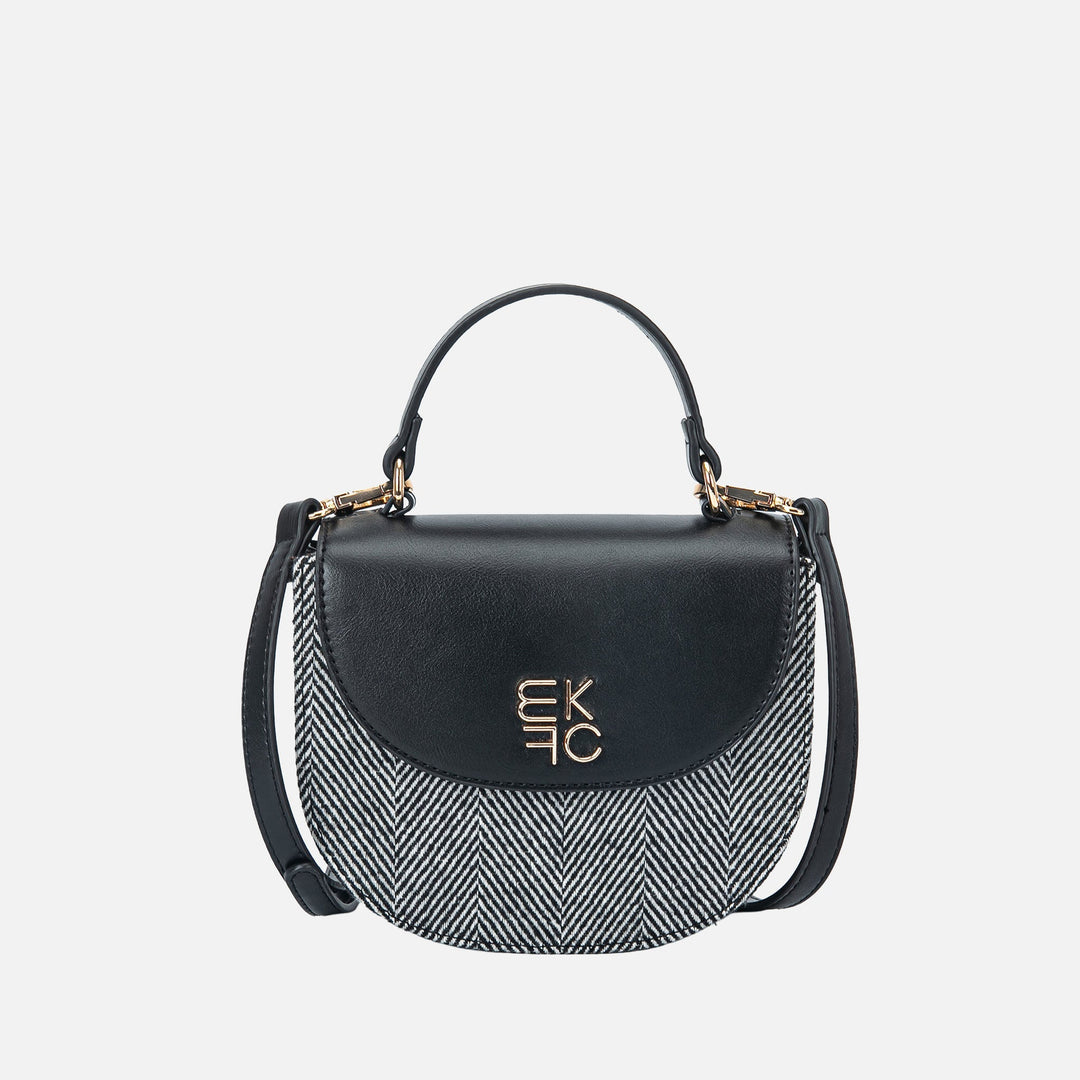 Charcoal Grey MKF Collection By Mia K Heloise Herringbone Crossbody Bag