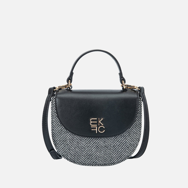 Charcoal Grey MKF Collection By Mia K Heloise Herringbone Crossbody Bag