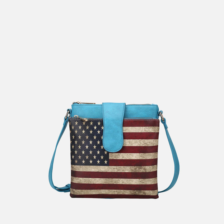 Hunter MKF Collection By Mia K Josephine Printed Flag Crossbody Bag