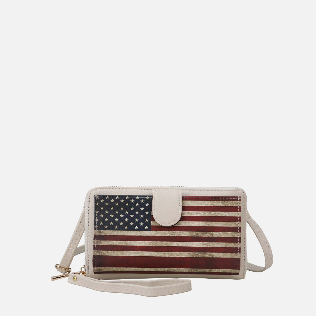 Turquoise MKF Collection By Mia K Kiara Printed Flag Phone Crossbody Bag