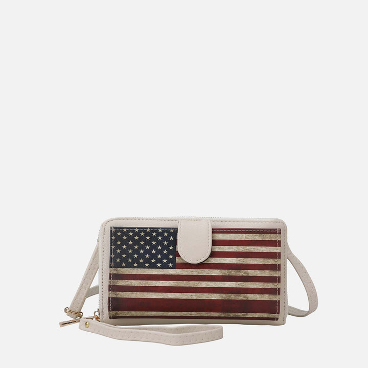Turquoise MKF Collection By Mia K Kiara Printed Flag Phone Crossbody Bag
