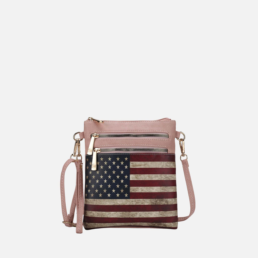Tawny MKF Collection By Mia K Genesis Printed Flag Crossbody Bag