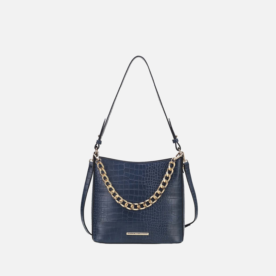 Charcoal Grey MKF Collection By Mia K Bizzy Embossed Shoulder Bag