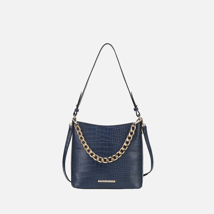 Charcoal Grey MKF Collection By Mia K Bizzy Embossed Shoulder Bag