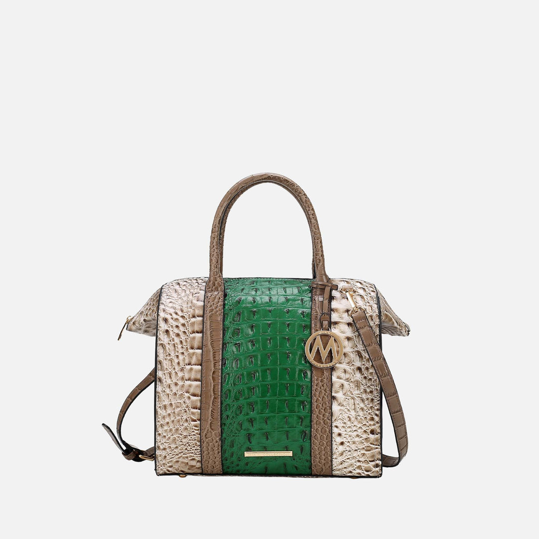 Croco Light Grey MKF Collection By Mia K Ember Shoulder Bag