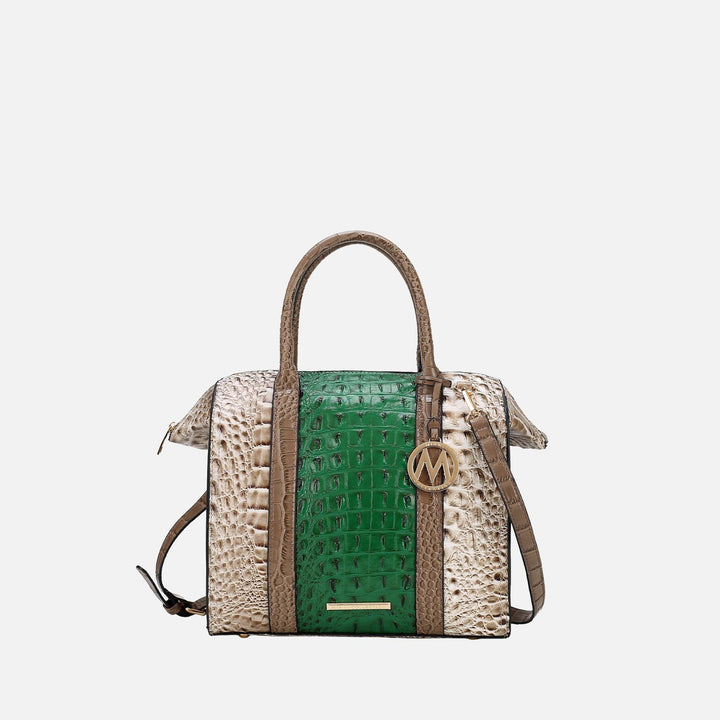 Croco Light Grey MKF Collection By Mia K Ember Shoulder Bag