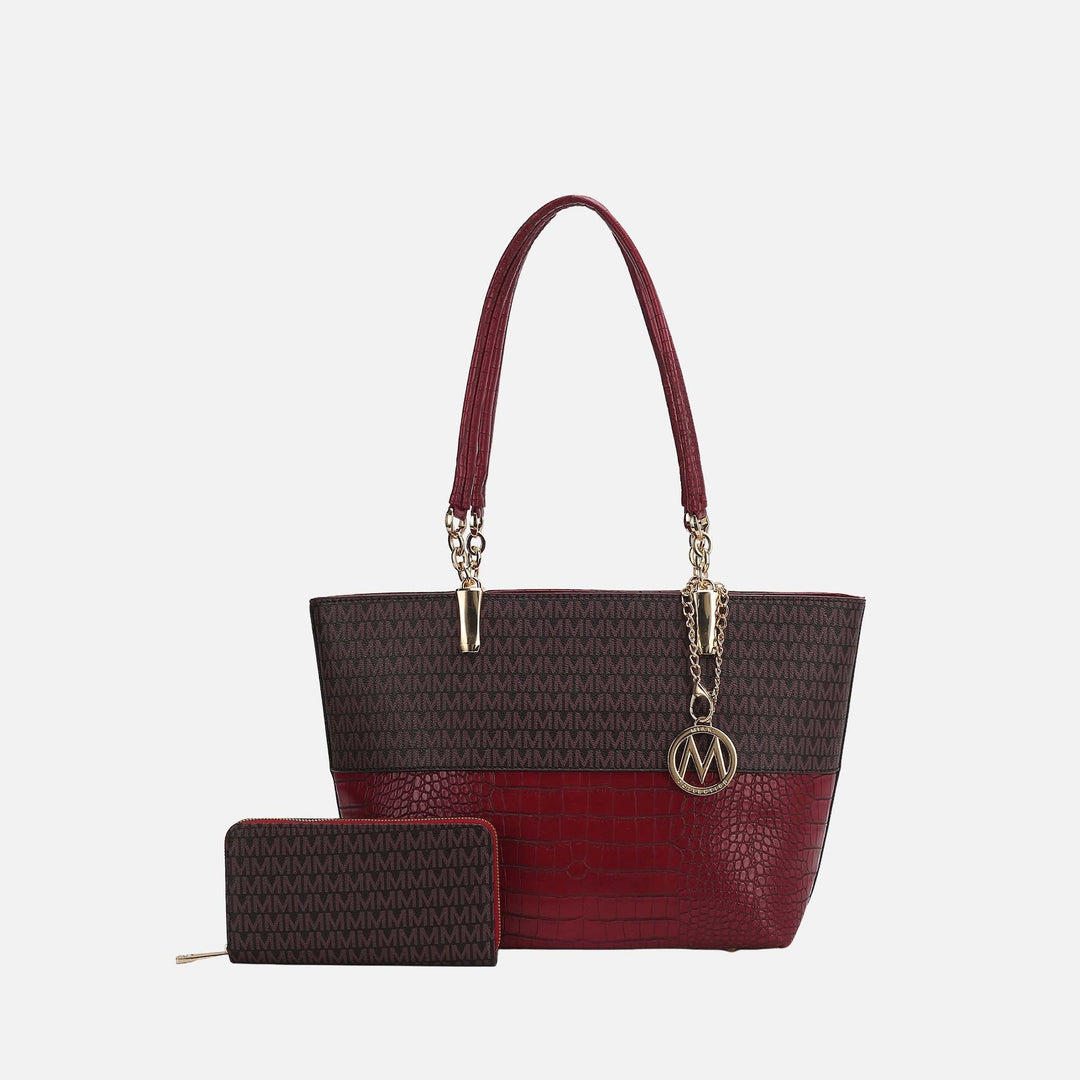 Fuchsia MKF Collection By Mia K Sasha Signature Tote Bag