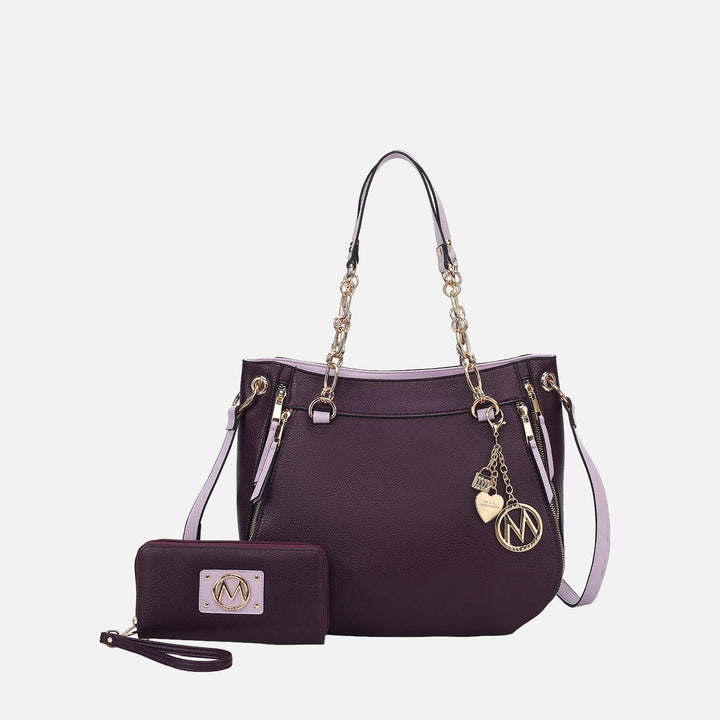 Purple MKF Collection By Mia K Lina Shoulder Bag And Wallet Set
