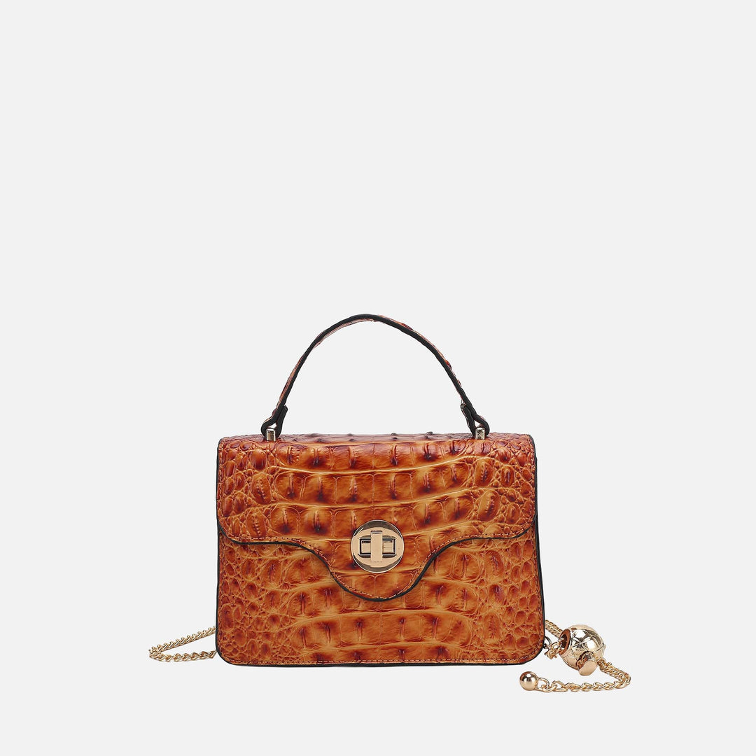 Croco Yellow MKF Collection By Mia K Mae Shoulder Bag