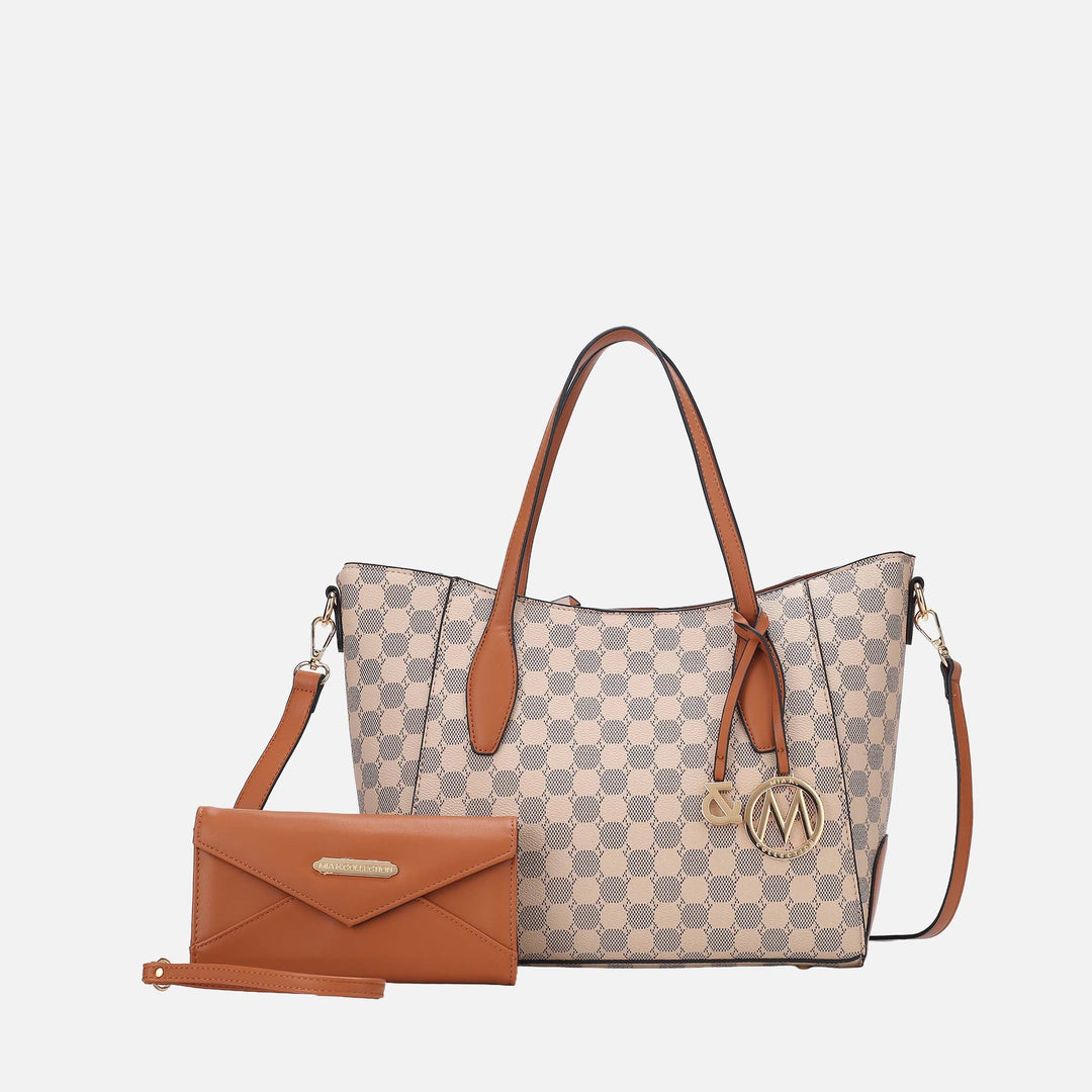 Pink MKF Collection By Mia K Gianna Tote Bag And Wallet Set
