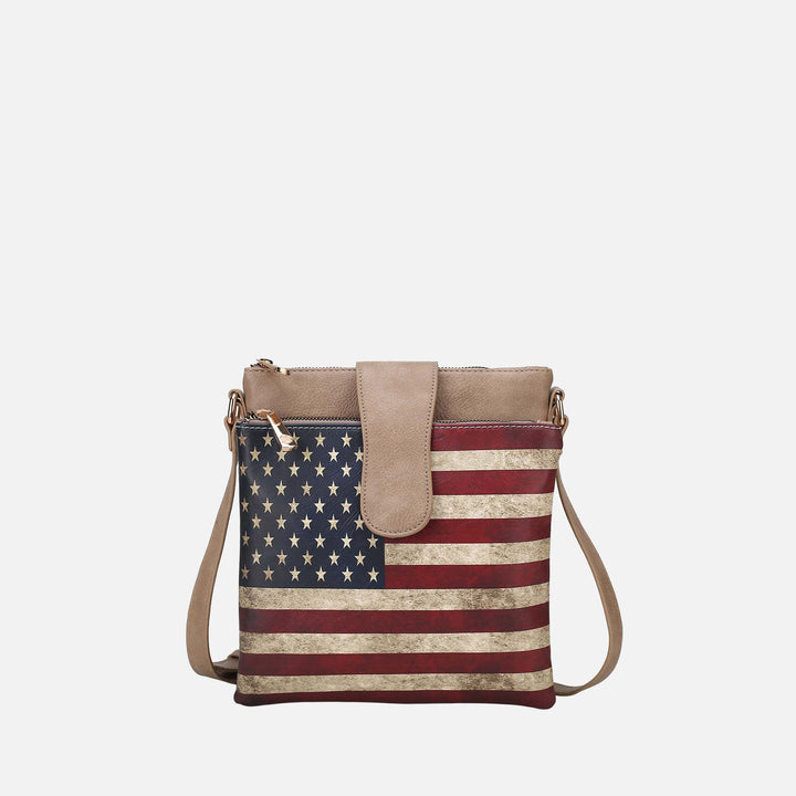 Navy MKF Collection By Mia K Josephine Printed Flag Crossbody Bag