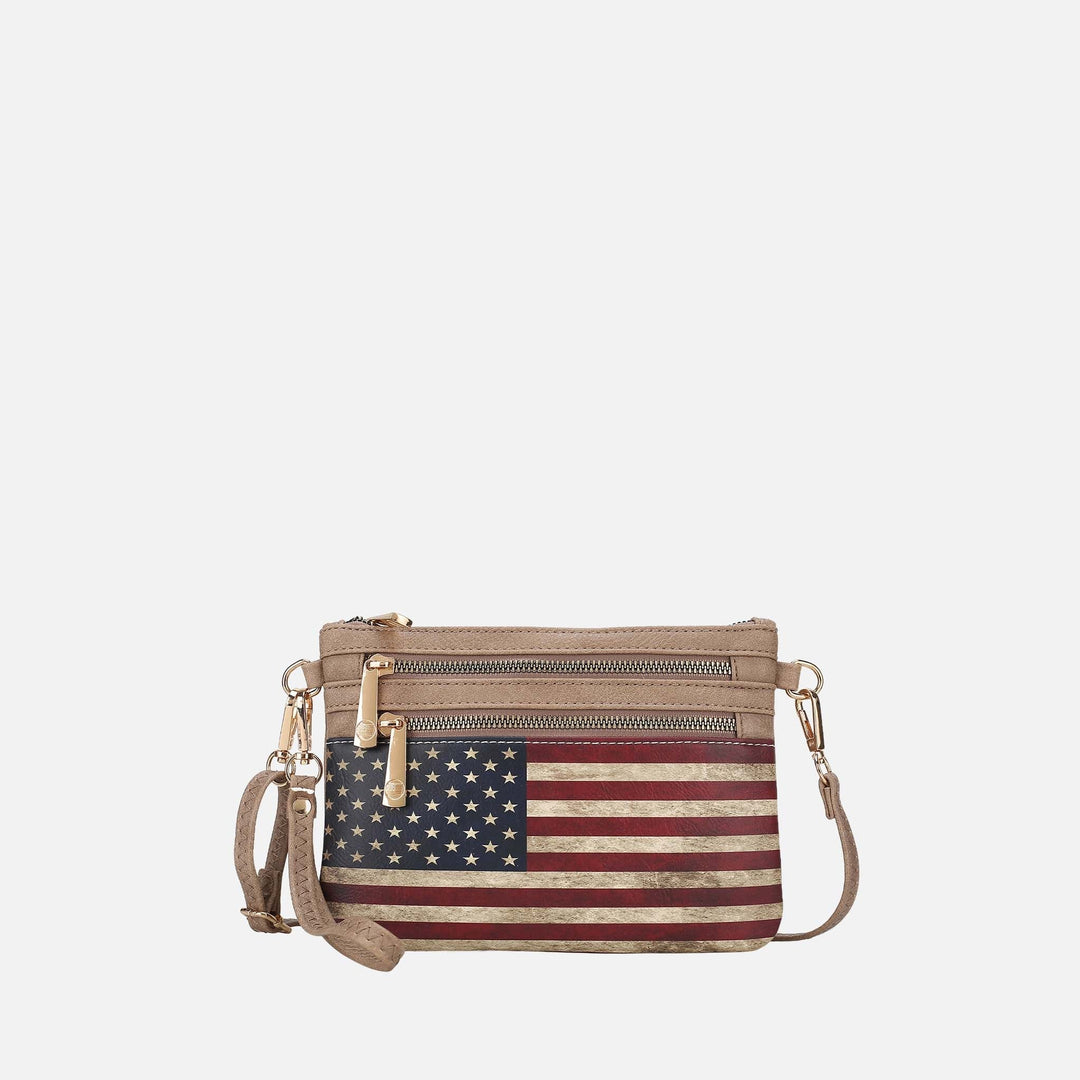 Navy MKF Collection By Mia K Alisson Printed Flag Crossbody Bag